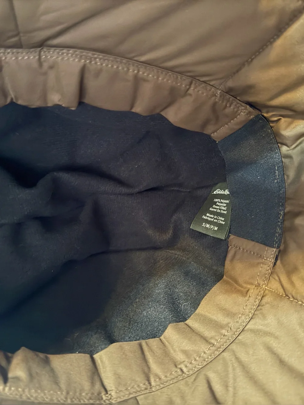 Eddie Bauer Quilted Hat in Brown foldable and lightweight